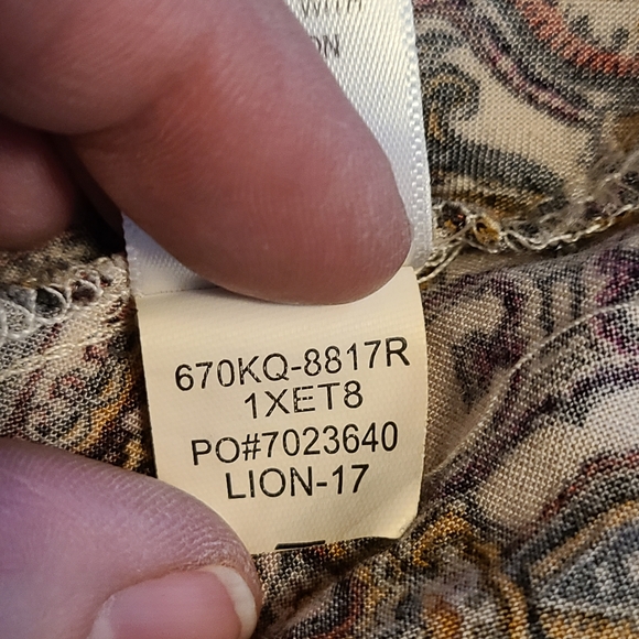 One World Womens Multicolor Embellished Paisley Print Dress Flutter Sleeves Sz M - Picture 8 of 8